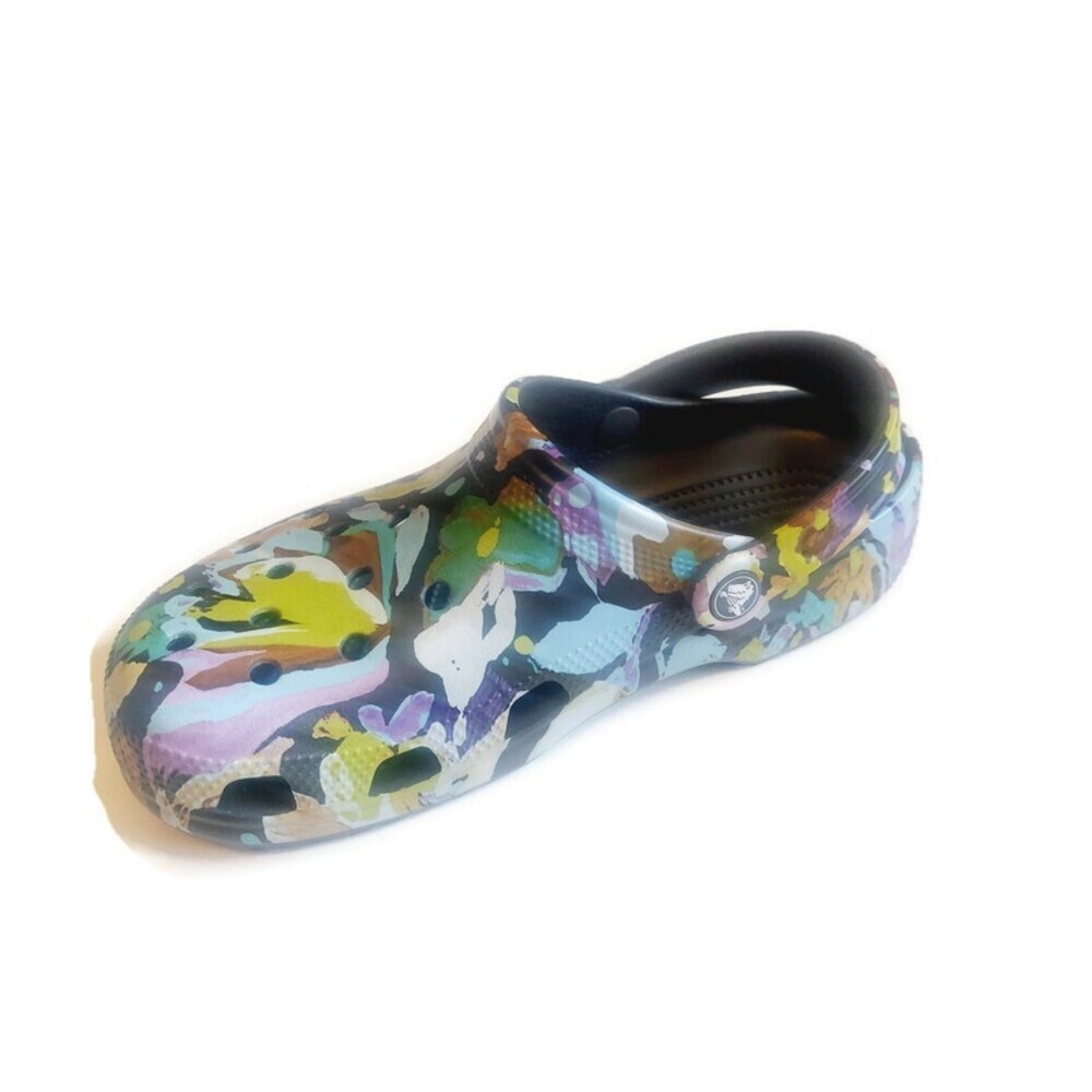 CROCS Classic Painted Floral Slip On Clogs Mens 6 Womens 8 Sandals Shoes - Picture 3 of 8